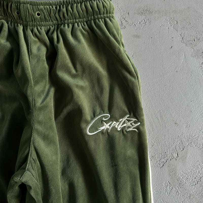 Corteiz Green Velour Set