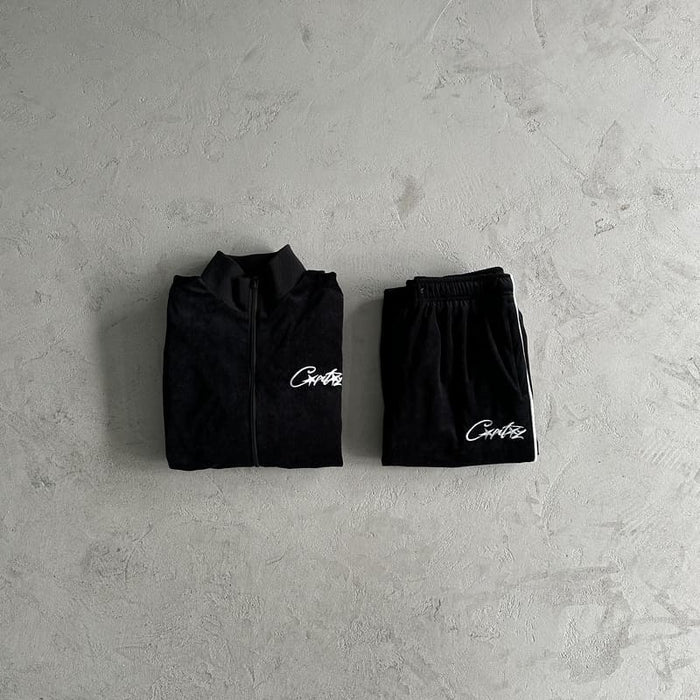 Corteiz Black Velour Set