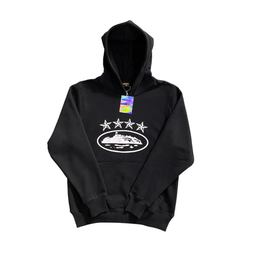 Tracksuit Corteiz 4 star hoodie "Black"