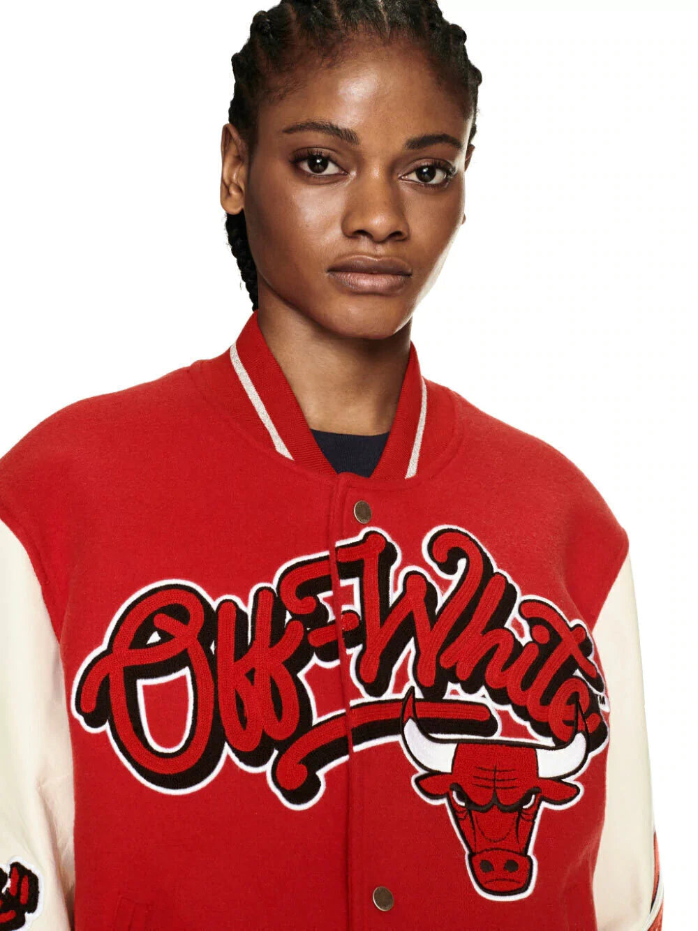 Off White c/o Chicago Bulls Red Varsity Jacket
