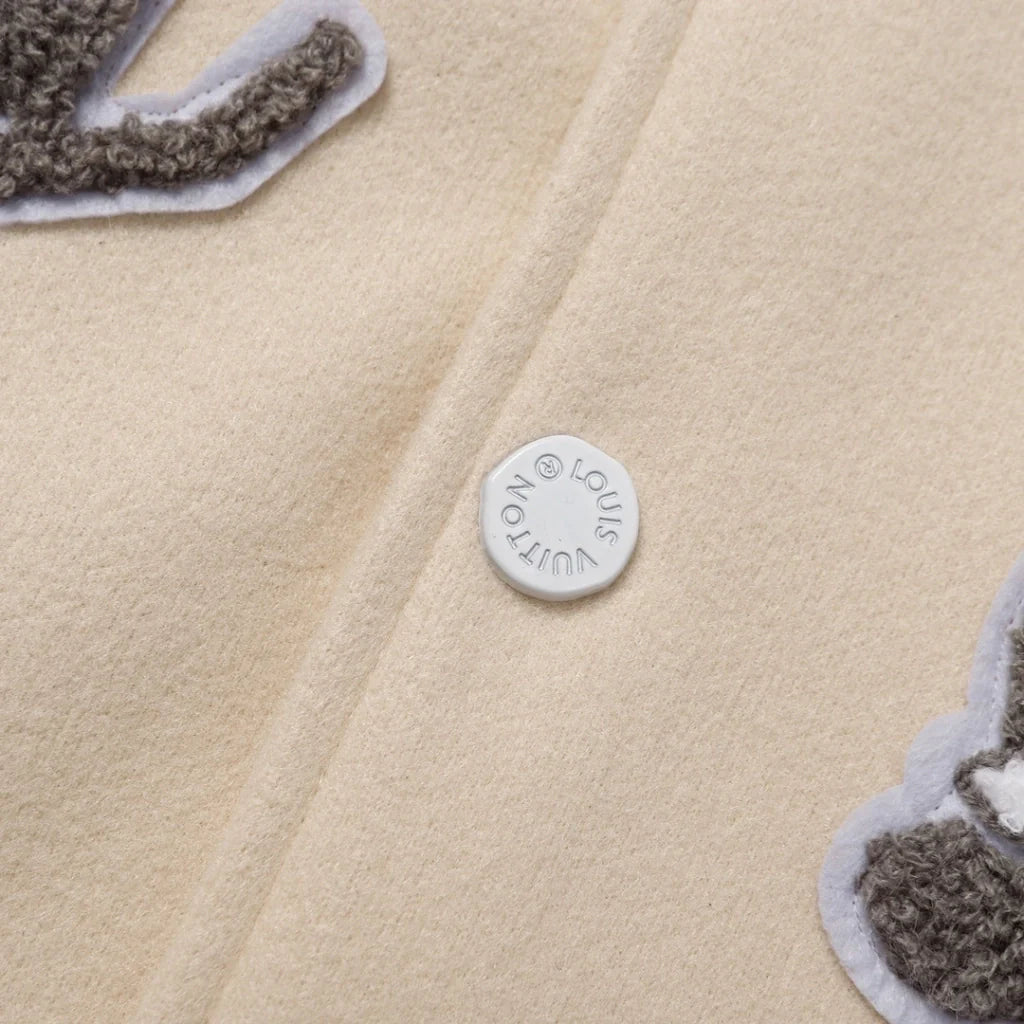 Louis Vuitton Leather Varsity Jacket White by Virgil Abloh