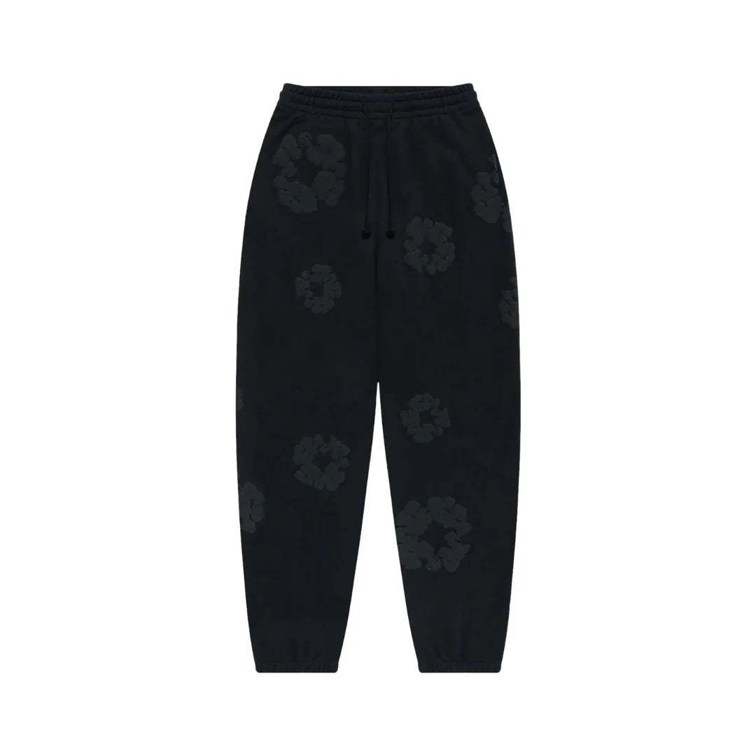 Denim Tears Cotton Wreath Sweatpants "Black Monochrome"