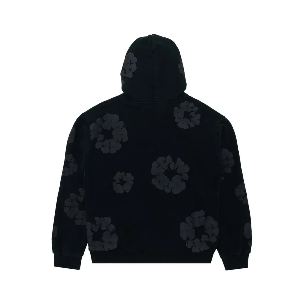 Denim Tears Cotton Wreath Hooded Sweatshirt "Black Monochrome"