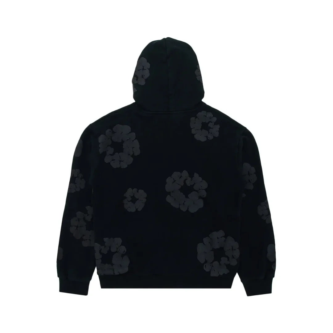 Denim Tears Cotton Wreath Hooded Sweatshirt "Black Monochrome"