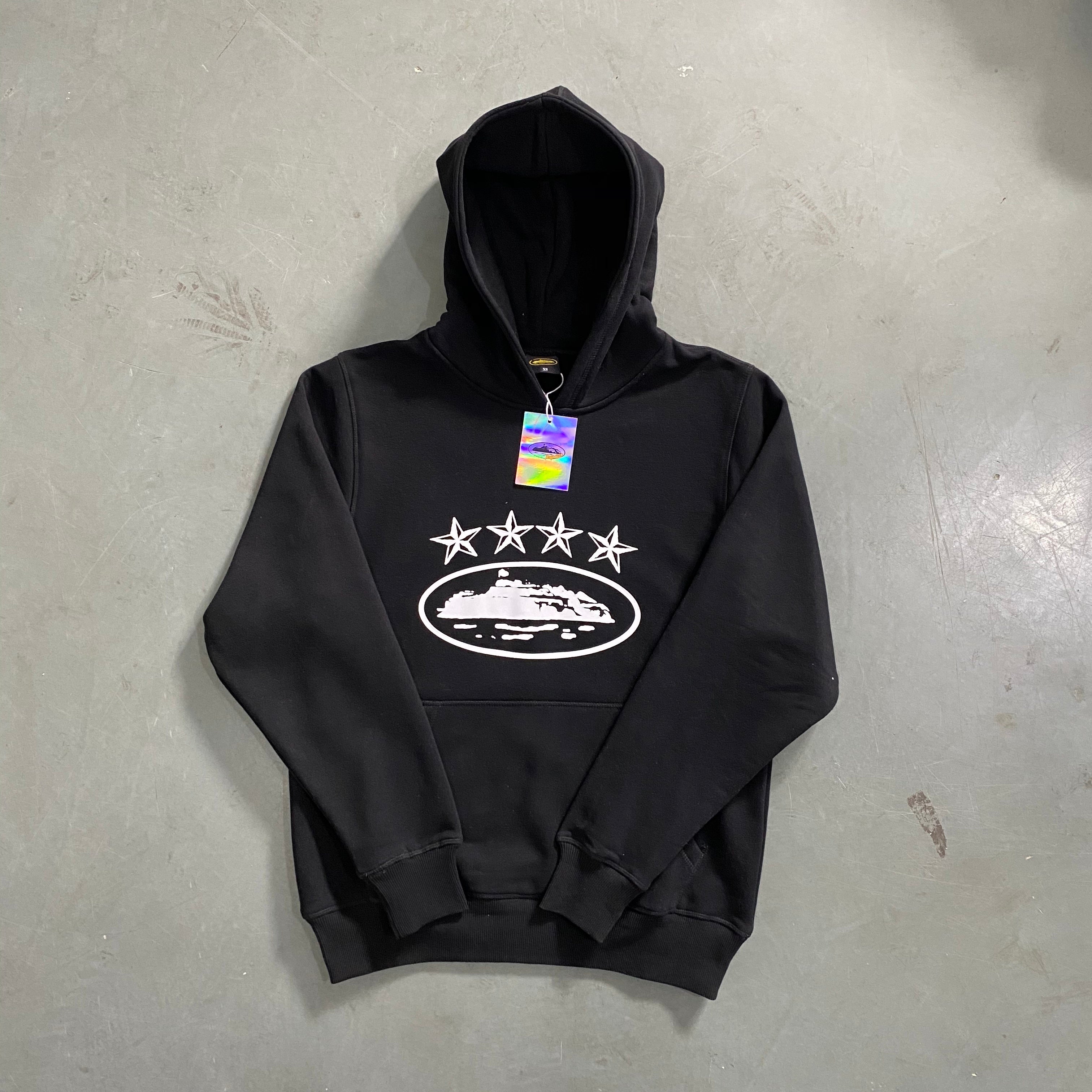 Tracksuit Corteiz 4 star hoodie "Black"