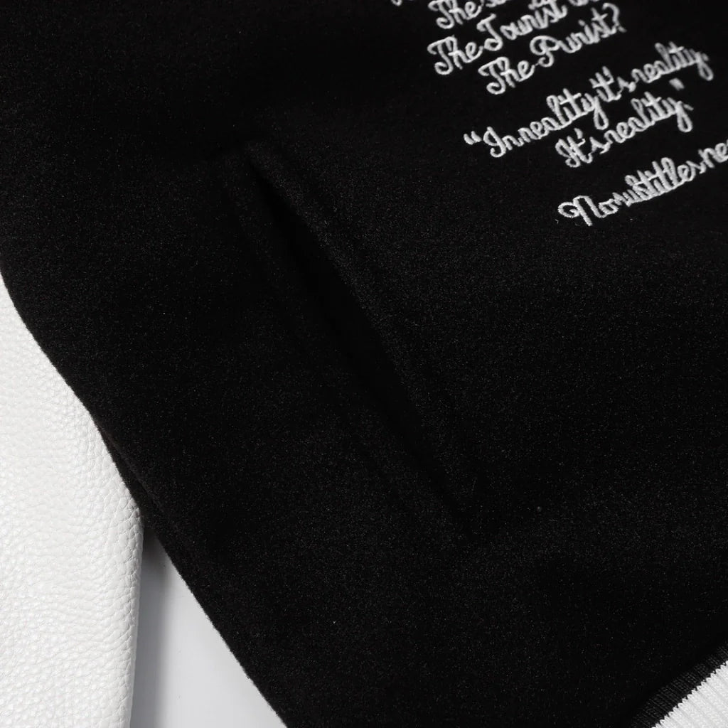 Louis Vuitton Varsity Leather Jacket Black & White