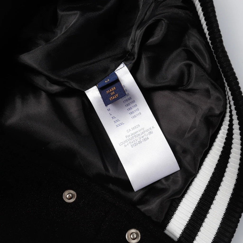 Louis Vuitton Varsity Leather Jacket Black & White